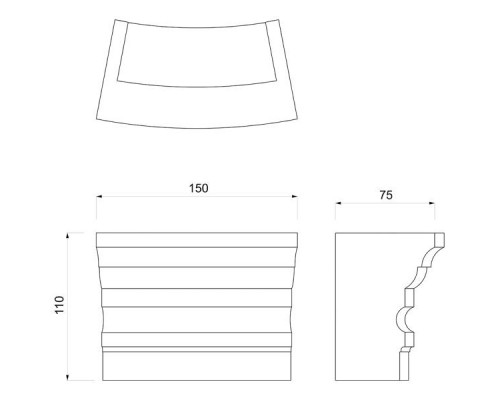 Стойка администратора ALZIRA CURVA 150 CM